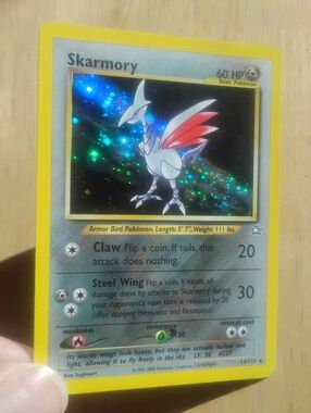 LP 2000 WOTC Holo Swirl Skarmory 13/111 Steel Neo Genesis Pokemon Card